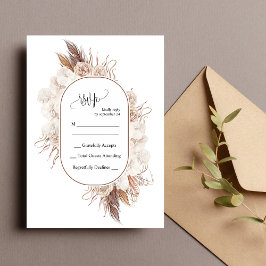 Boho Höstblommor Bröllop RSVP-kort Inbjudningar