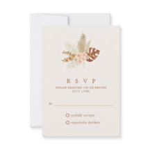 Boho höstblommor Rustik bröllops-RSVP