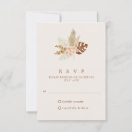 Boho höstblommor Rustik bröllops-RSVP OSA Kort