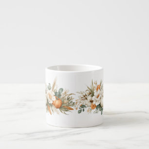 Boho höstblomsterarrangemang espressomugg