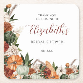 Boho höstlig bröllopsdusch underlägg papper kvadrat