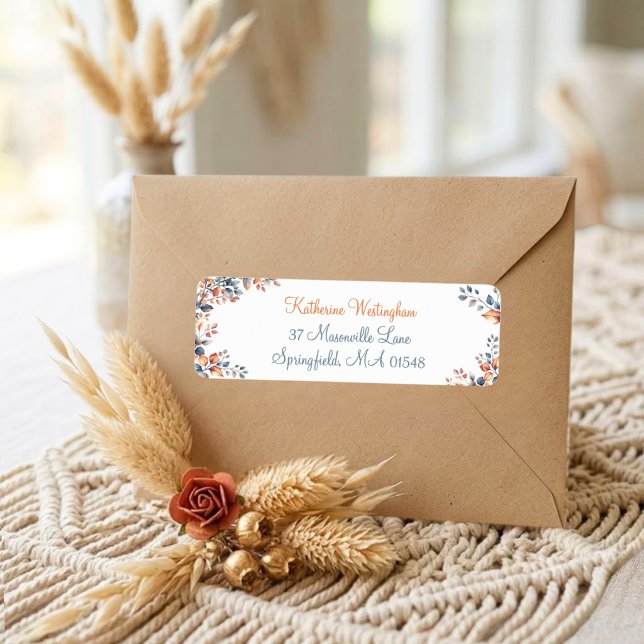 Boho höstlöv returadressetiketter Set Returadress Etikett (Skapare uppladdad)