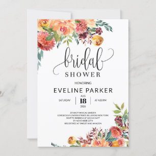 Boho höstmarigold och  burgundblommor  inbjudningar