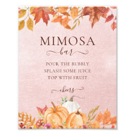 Boho höstpumpa bröllopsdusch Mimosa Bar Fototryck