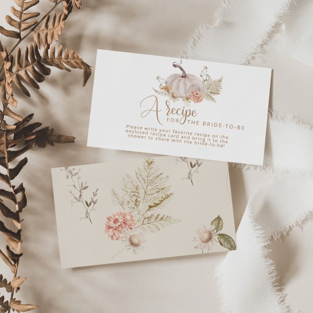 Boho höstpumpa bröllopsrecept kort infogning (Skapare uppladdad)