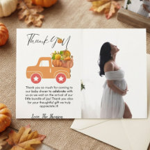 Boho höstpumpa car babyshow tackkort
