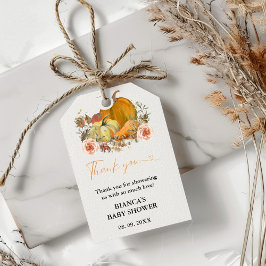 Boho höstpumpa tack Baby shower Presentetikett