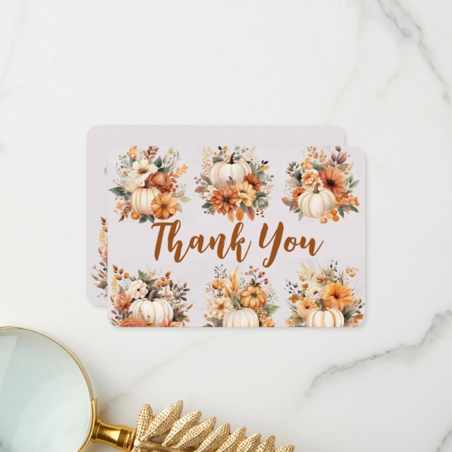 Boho höstpumpa tack kort (Fram/Back In Situ)