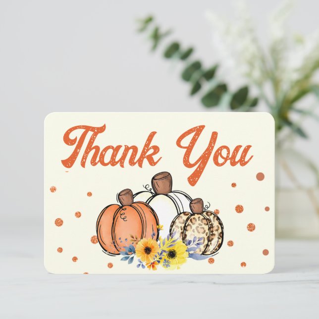 Boho höstpumpa tack kort (Stående Fram)