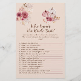 Boho höstpumpa Vem Känner Bruden Bäst Spelet