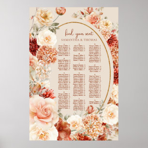 Boho höstträdgårdsspices orange rust Alphabetical Poster