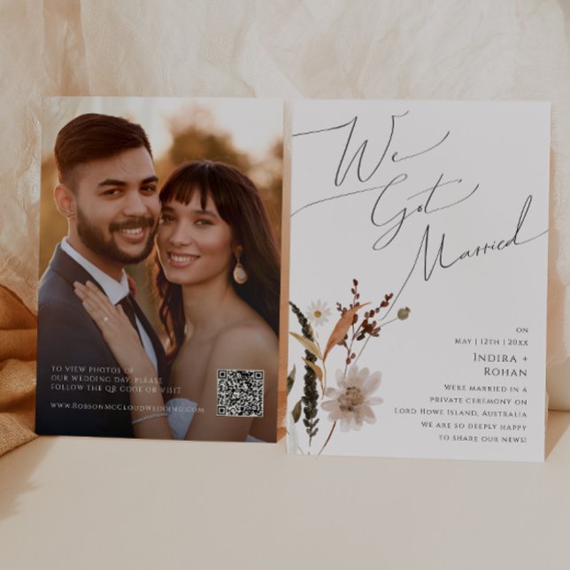 Boho höstvildblomma | vigselanmälan inbjudningar (Skapare uppladdad)