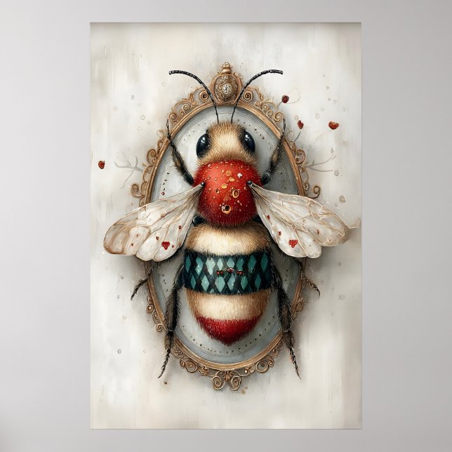 Boho Humla Print, Bie Vår Utskrivbar Vägg Poster (Framsidan)