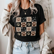 Boho Hund & Cat Tass Checkered T-Shirt