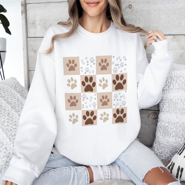 Boho Hund Tass Kontrollerad Mönster T Shirt (Skapare uppladdad)