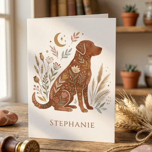 Boho-hund välkomstkort – present till hundälskare tack kort
