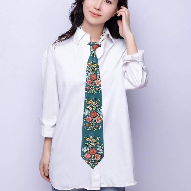 Boho Hungary Blommönster Neck Tie Slips (Skapare uppladdad)