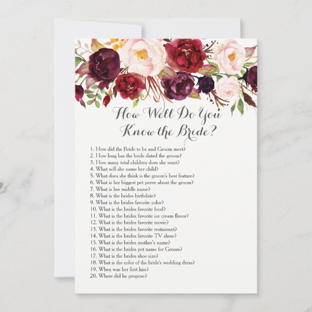 Boho Hur väl känner du bruden? (Framsida)