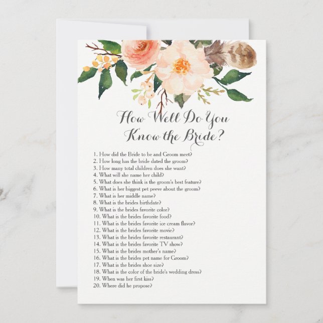 Boho Hur väl känner du bruden? (Framsida)