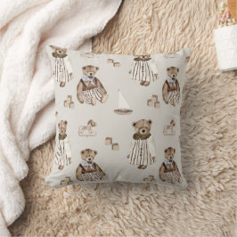 Boho i Neutralt: Baby Bears Nursery Kudde