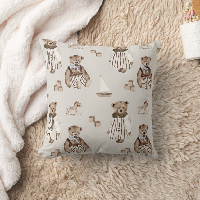Boho i Neutralt: Baby Bears Nursery Kudde (Filt)