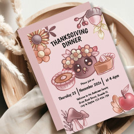 Boho i varmt färg Thanksgiving Middag Inbjudningar