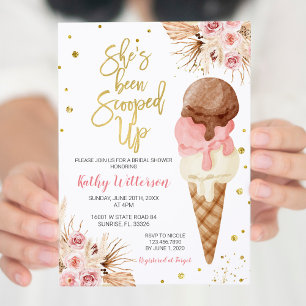 Boho Ice Cream Inbjudningskort för möhippan
