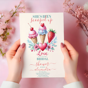 Boho Ice Cream Möhippa Inbjudningar