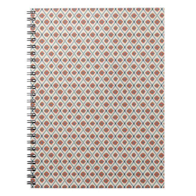 Boho Ikat Diamant Geometriskt Sömlöst Mönster  Anteckningsbok (Framsidan)