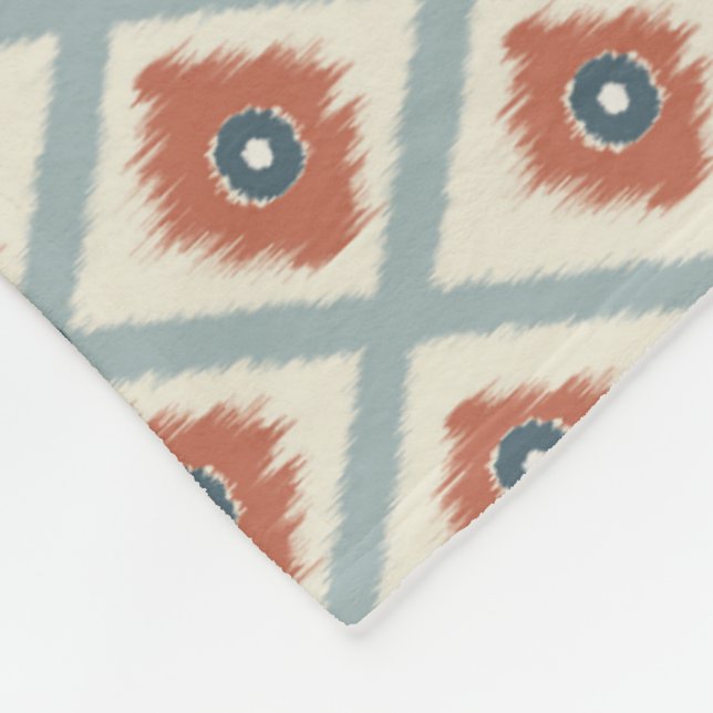 Boho Ikat Diamant Geometriskt Sömlöst Mönster  Fleecefilt (Hörn)