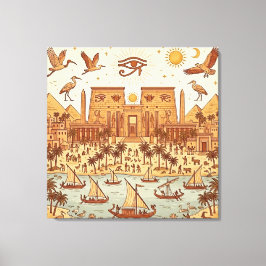 Boho illustration av forntida egyptisk stad - Terr Canvastryck