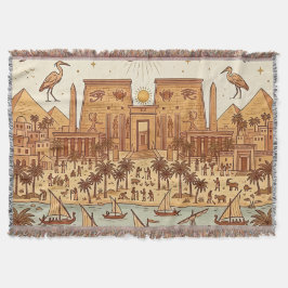 Boho illustration av forntida egyptisk stad - Terr Filt