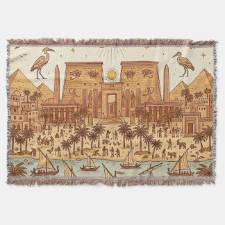 Boho illustration av forntida egyptisk stad - Terr Filt