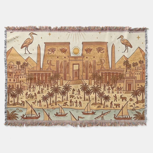 Boho illustration av forntida egyptisk stad - Terr Filt (Framsidan)