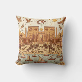 Boho illustration av forntida egyptisk stad - Terr Kudde