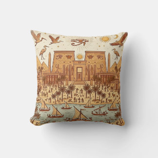 Boho illustration av forntida egyptisk stad - Terr Kudde