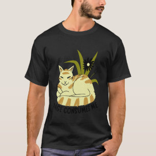 Boho ilska förtär mig Roligt blommigt katt Sarcast T Shirt