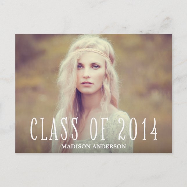 Boho | Inbjudan till studenten-vykort Vykort (Framsida)