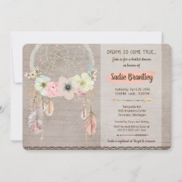 Boho inbjudningskort för möhippan, lantliga