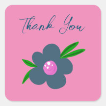 Boho Indigo Blå Blomma | Fyrkantig Partydekal