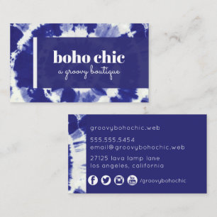 Boho Indigo Tie Dye Visitkort
