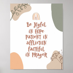 Boho Inspirational Christian Bible Verse Rainbow Poster