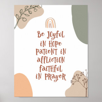 Boho Inspirational Christian Bible Verse Rainbow Poster