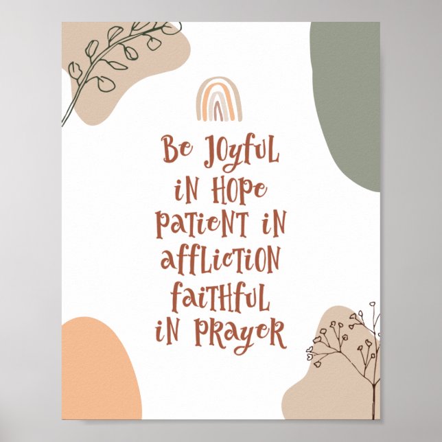 Boho Inspirational Christian Bible Verse Rainbow Poster (Framsidan)