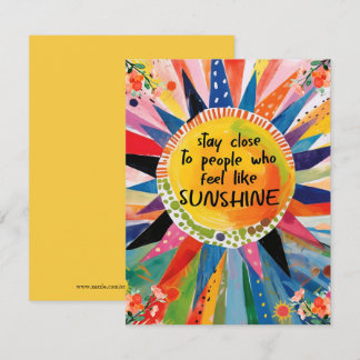 Boho inspirational Sol Vänskap Greeting Card Tack Kort