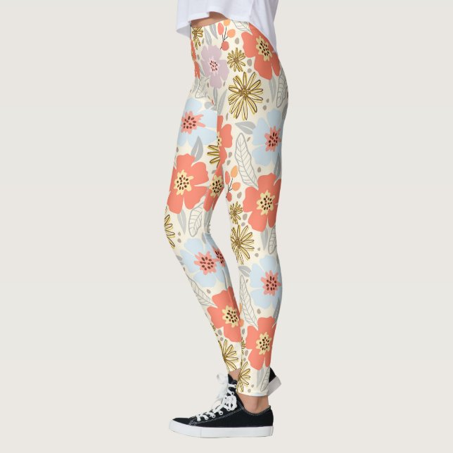 Boho Inspired Blommönster Leggings (Vänster)
