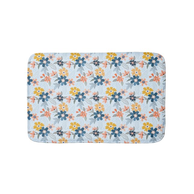 Boho Inspired Flower Mönster Bath Mat Badrumsmatta (Framsidan)