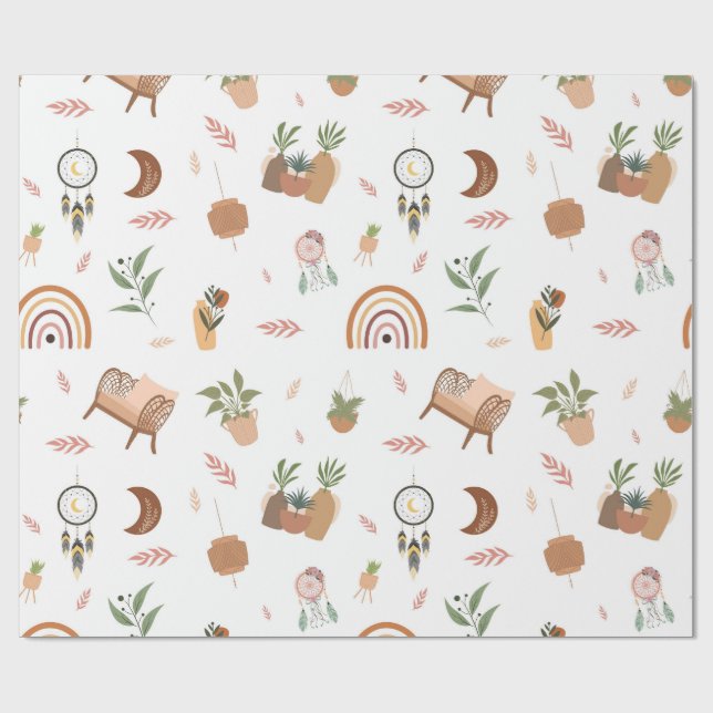 boho-inspired wrapping paper presentpapper (Platt)
