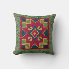 Boho-inspirerad Grönt Kilim Decorative Pillows Kudde