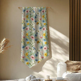 Boho-inspirerad Vild Flowers Blanket i Soft Hues Fleecefilt
